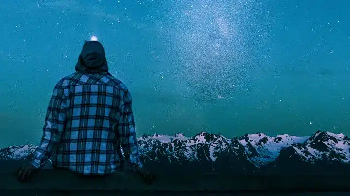 staring at the mountains at night